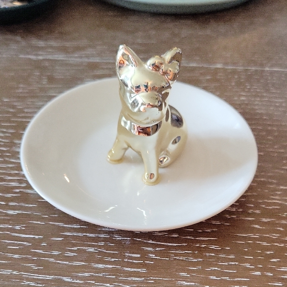 Gold Dog Jewelery Tray